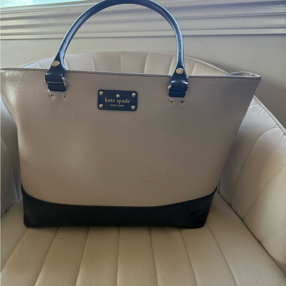 Kate Spade Two-Tone Black and Cream Tote